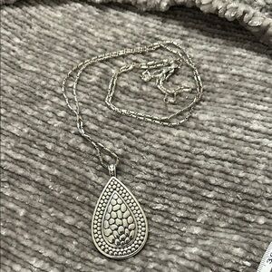 Brighton Silver Filigree Teardrop Necklace